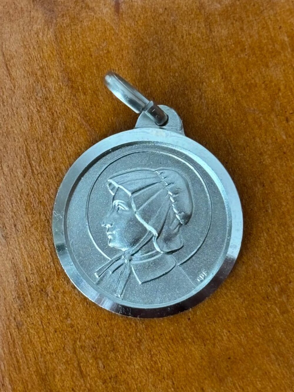 Vintage St. Elizabeth Ann Seton Pendant - 7/8" Catholic Medal Italy CDF